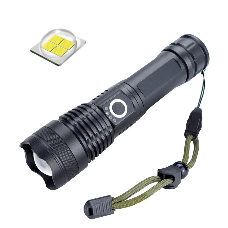 P50 Alumínium Ötvözet Erős Fény Lámpa Zoom Akkumulátor Kijelző, USB-Töltés Otthoni Világítás Kültéri Elemlámpa