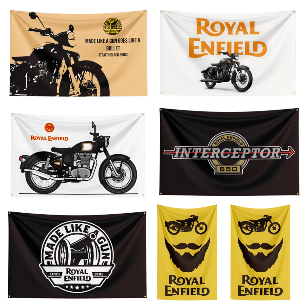 90X150CM 3X5FT Királyi Enfields Zászló Poliészter Nyomtatott Motorkerékpár Banner A Dekor